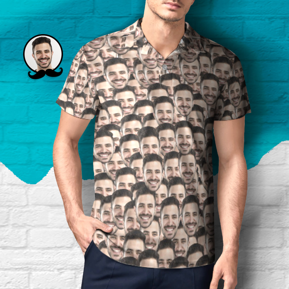 Custom Face Mash Polo Shirt Personalized Photo Polo Shirt-MyHawaiianShirts