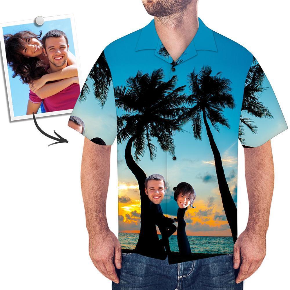 Custom Hawaiian Shirts Coconut Tree Couple Personalized Aloha Beach Shirt For Men