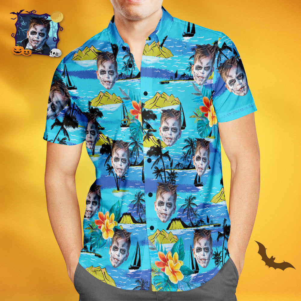 Halloween Gift Custom Hawaiian Shirts Mountains Personalized Aloha Beach Shirt For Men