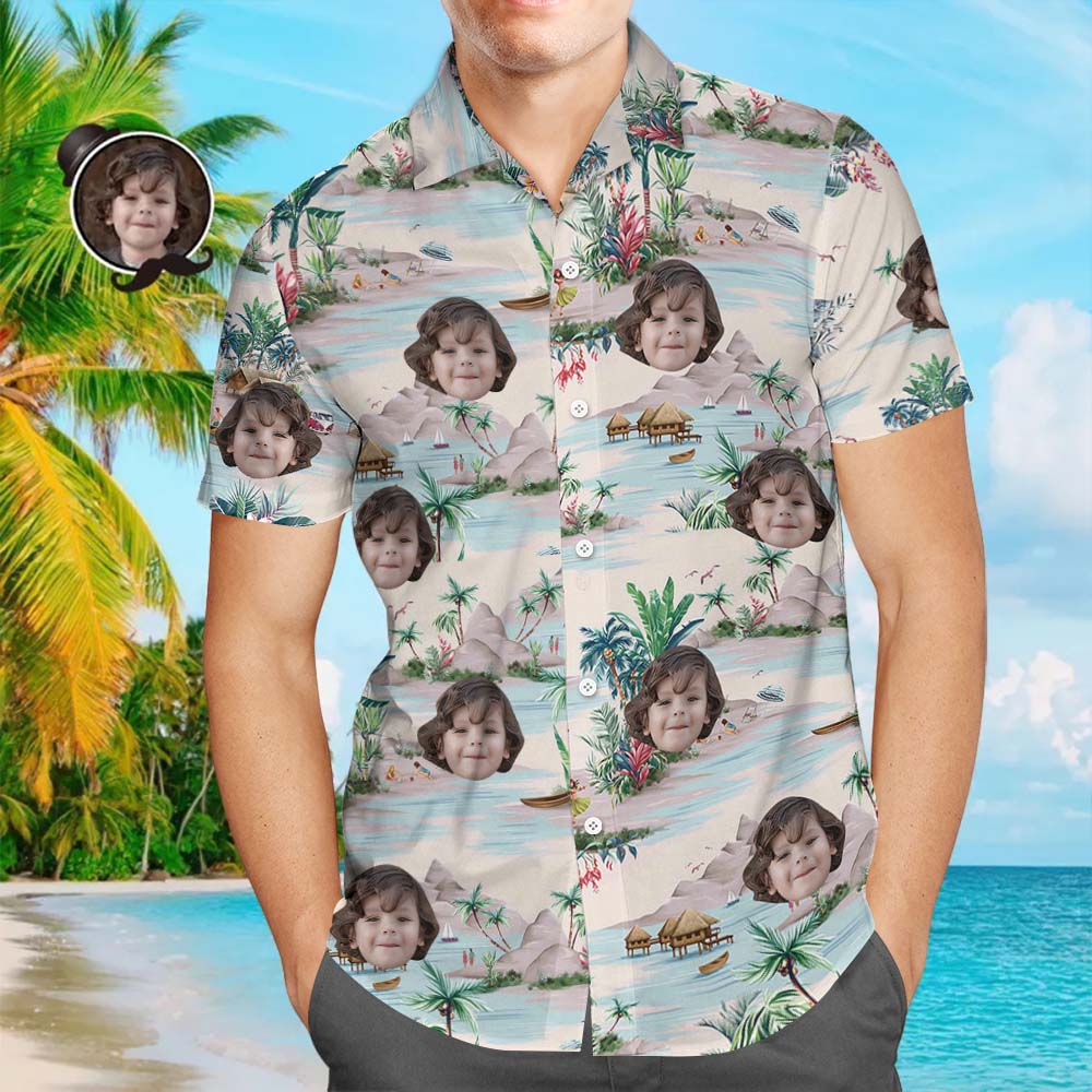 Custom Hawaiian Shirts Mountains and Rivers Father's Day Shirt Gift for Dad