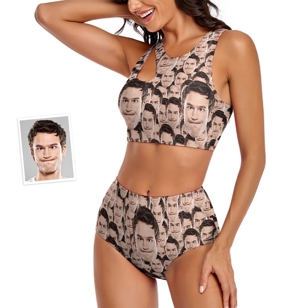 Custom Face Women's Face Mash Two-piece Swimsuit-MyHawaiianShirts