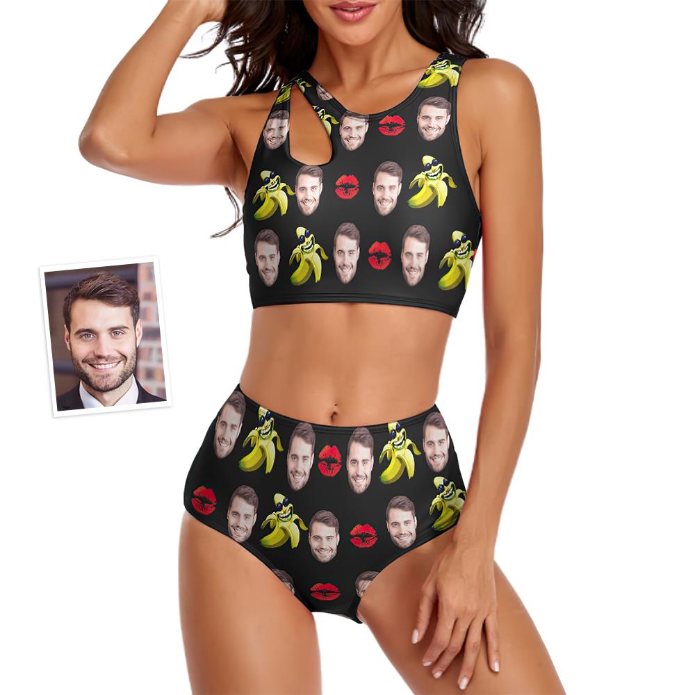 Custom Face Women's Banana Two-piece Swimsuit Personalized Sexy Gifts for Her-MyHawaiianShirts