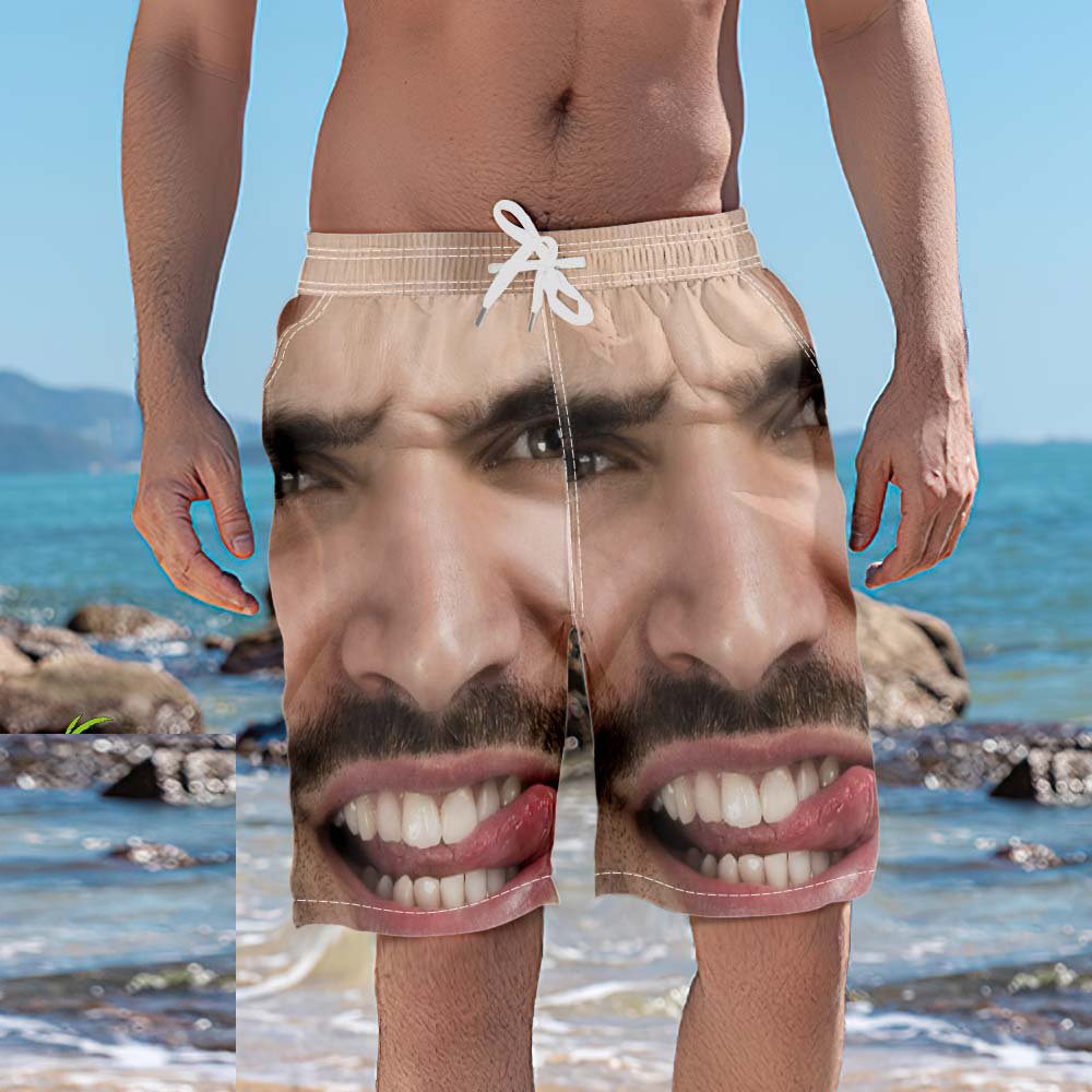 Custom Face Photo Men's Swim Trunk
