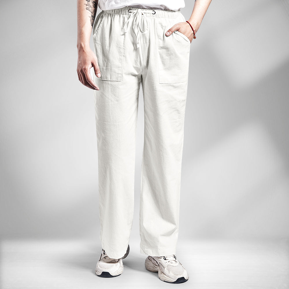 Men's Linen Pants Yoga Beach Loose Casual Summer Drawstring Loose Pants-MyHawaiianShirts