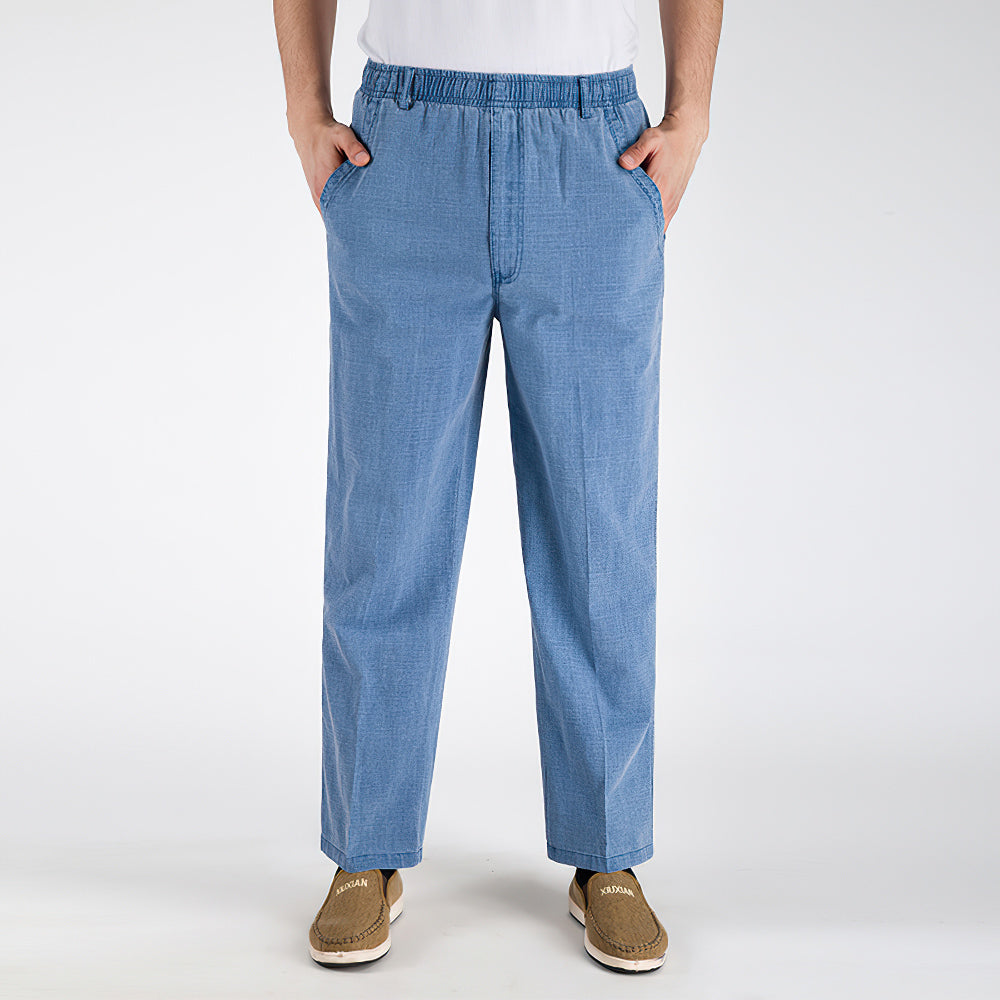 Men's Thin Linen Pants Loose High Waist Casual Series Pants-MyHawaiianShirts