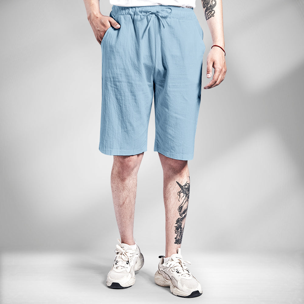 Men's summer loose linen cotton breathable five-point pants casual shorts-MyHawaiianShirts