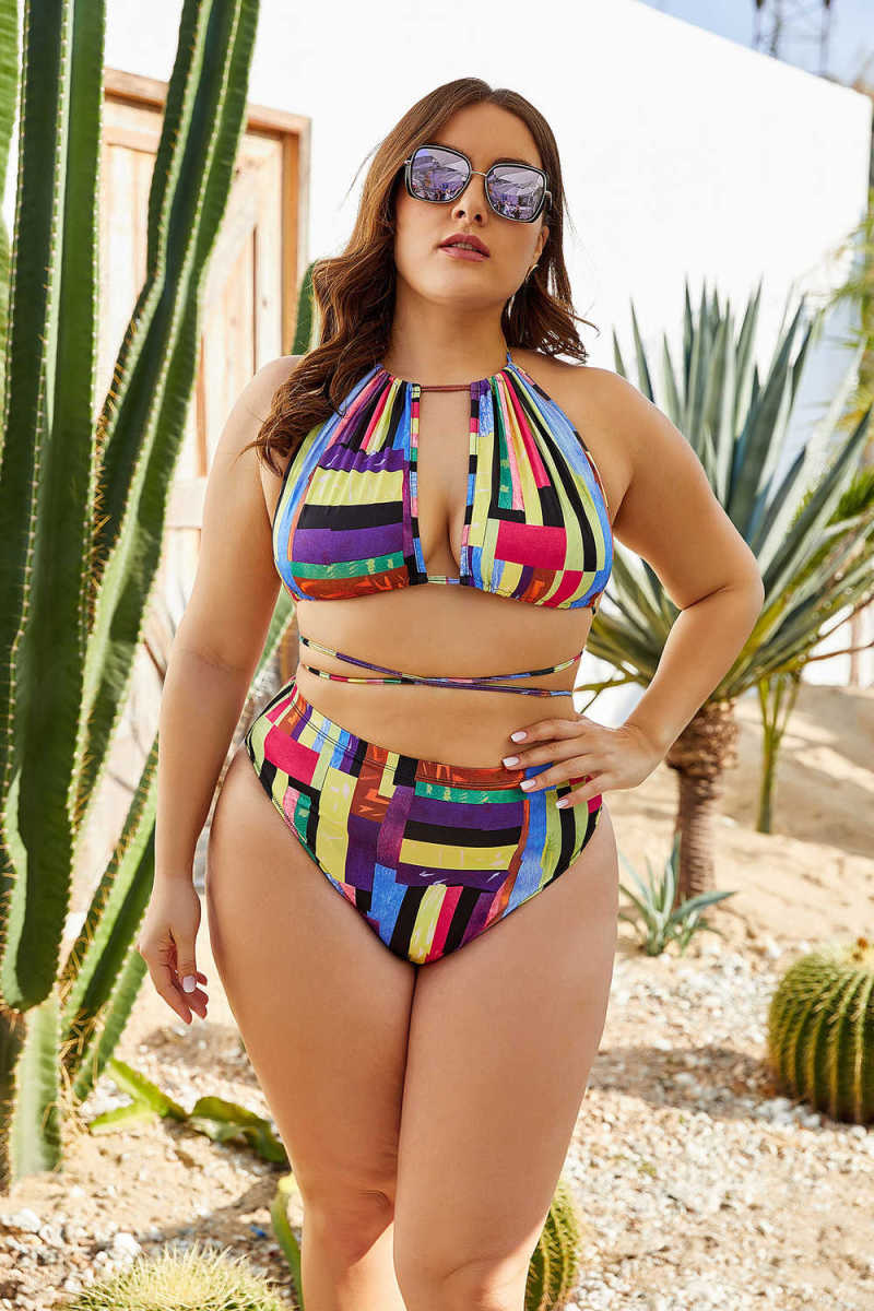 Plus size lace up swimsuit online