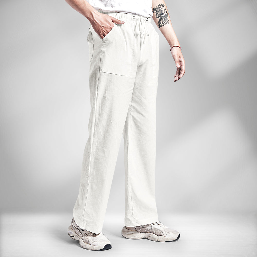 Men's Linen Pants Yoga Beach Loose Casual Summer Drawstring Loose Pants