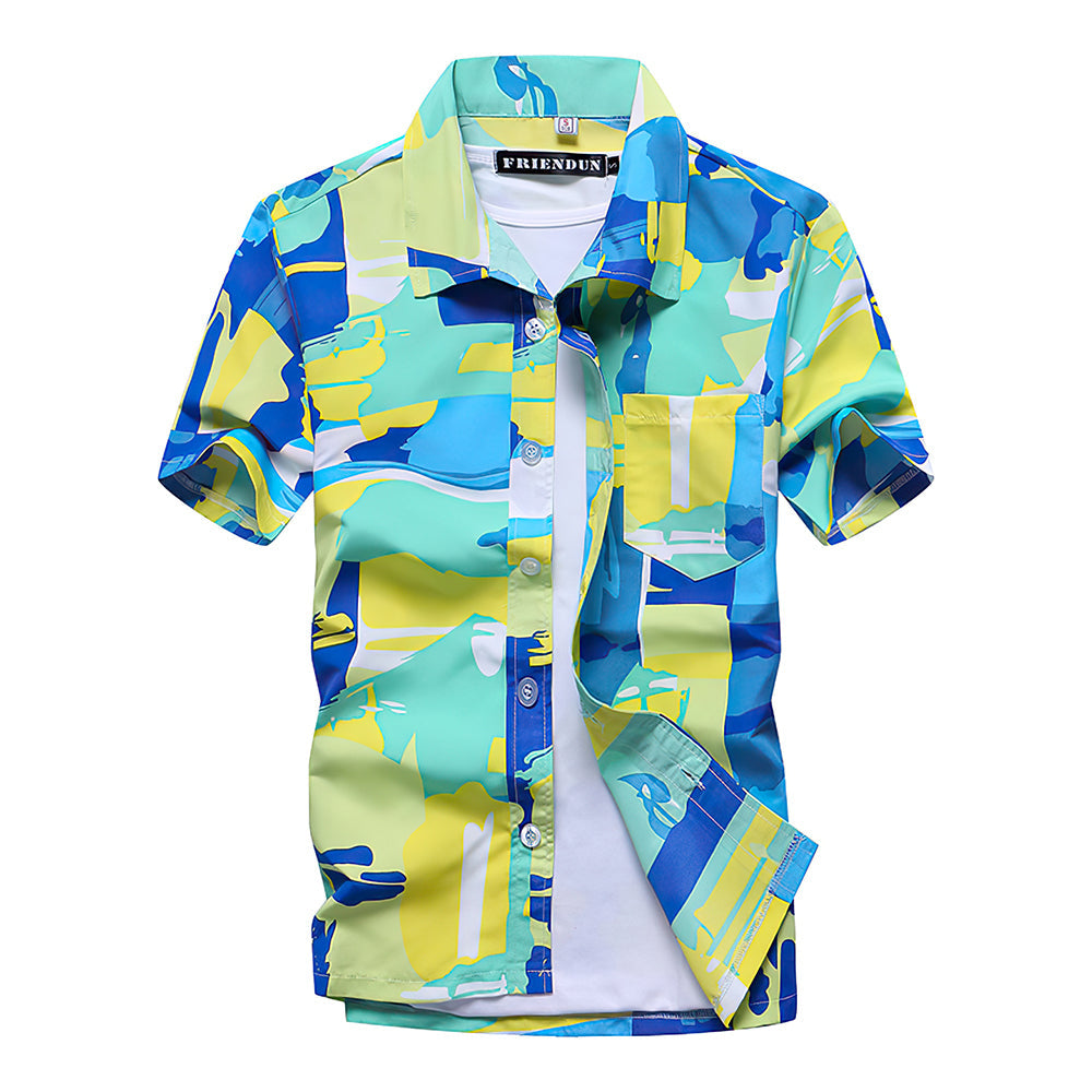 Chemises hawaïennes imprimées motif coloré Aloha Chemises de plage pour hommes-MyHawaiianShirtsFR