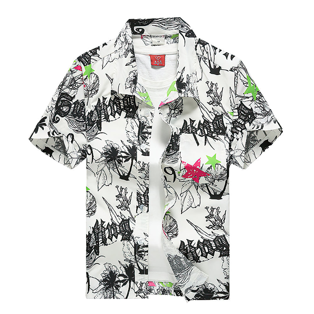 Chemises hawaïennes Graffiti Design Aloha Chemises de plage pour hommes-MyHawaiianShirtsFR