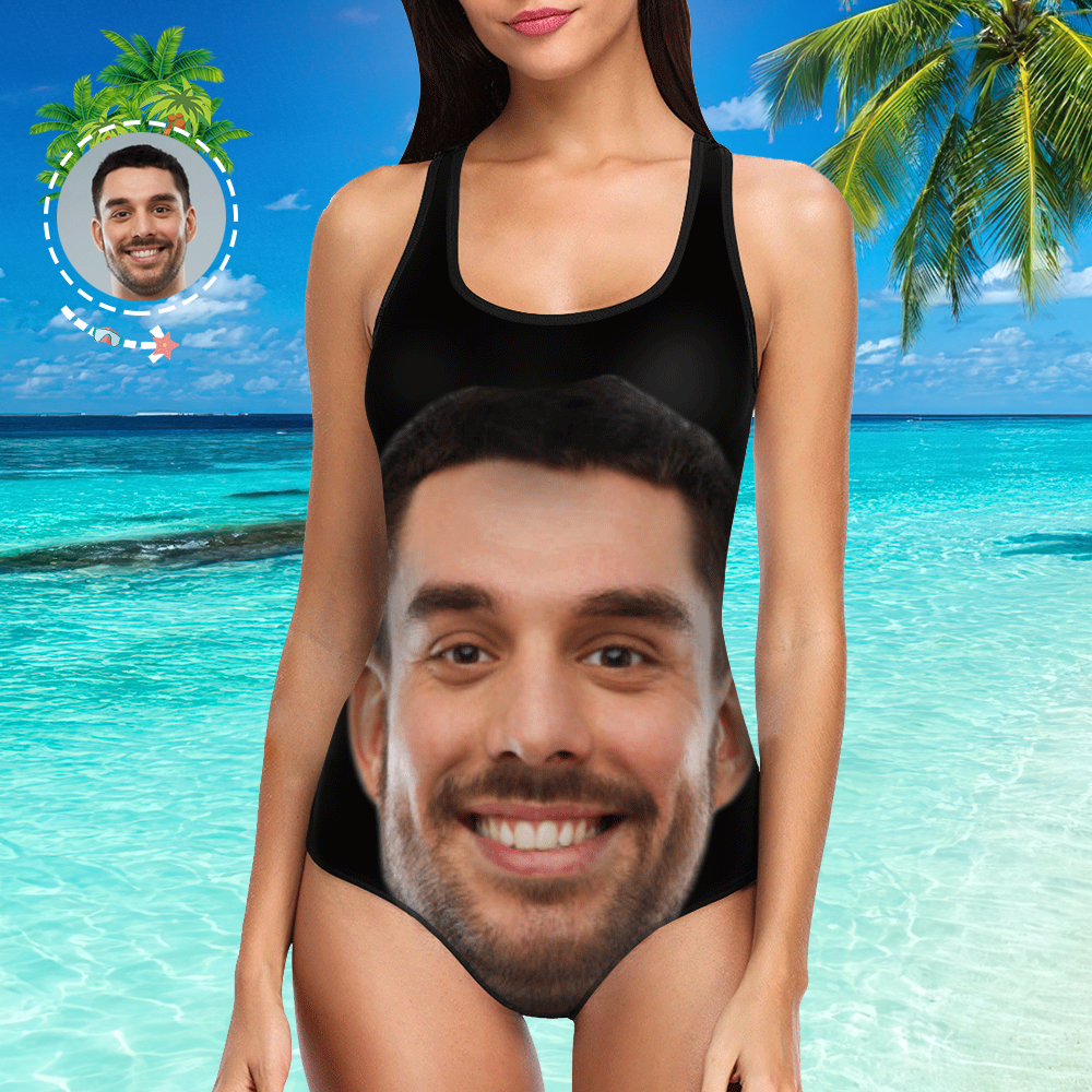 Maillot de bain pour femme personnalisé avec un visage de petit ami Cadeau pour elle-MyHawaiianShirtsFR