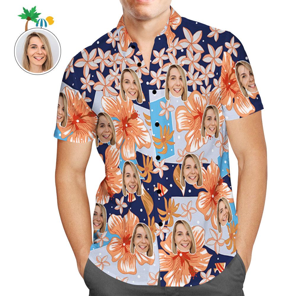 Chemise PersonnaliséeChemises hawaïennes personnalisées Chemise de plage Aloha à motif floral pour hommes-MyHawaiianShirtsFR