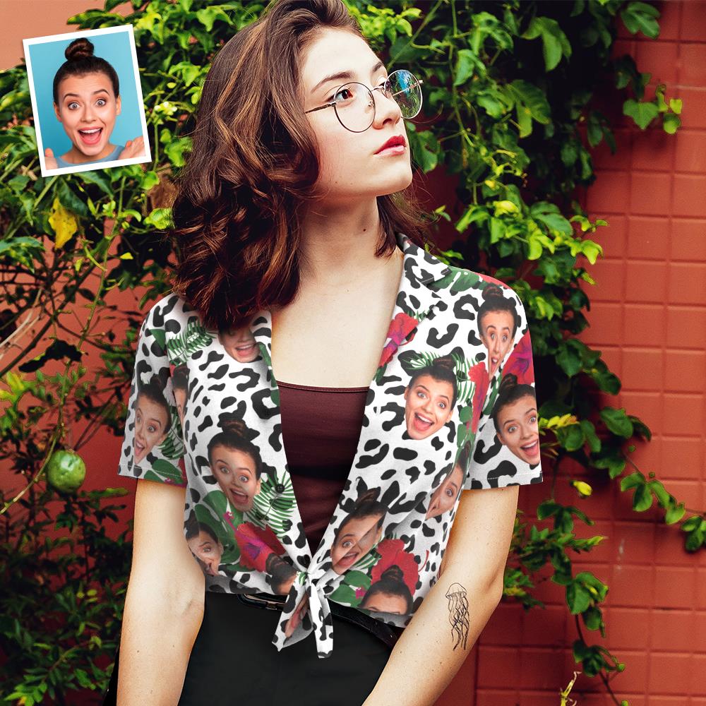 Chemise PersonnaliséeChemise hawaïenne avec visage personnalisé pour femme Chemise hawaïenne avec photo pour femme Cadeau pour elle - Fête des animaux-MyHawaiianShirtsFR