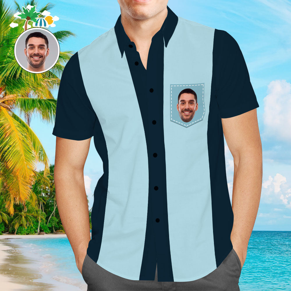 Chemise PersonnaliséeChemises de bowling personnalisées pour hommes 50s Retro Classic Striped Style Hawaiian Shirts for Men-MyHawaiianShirtsFR