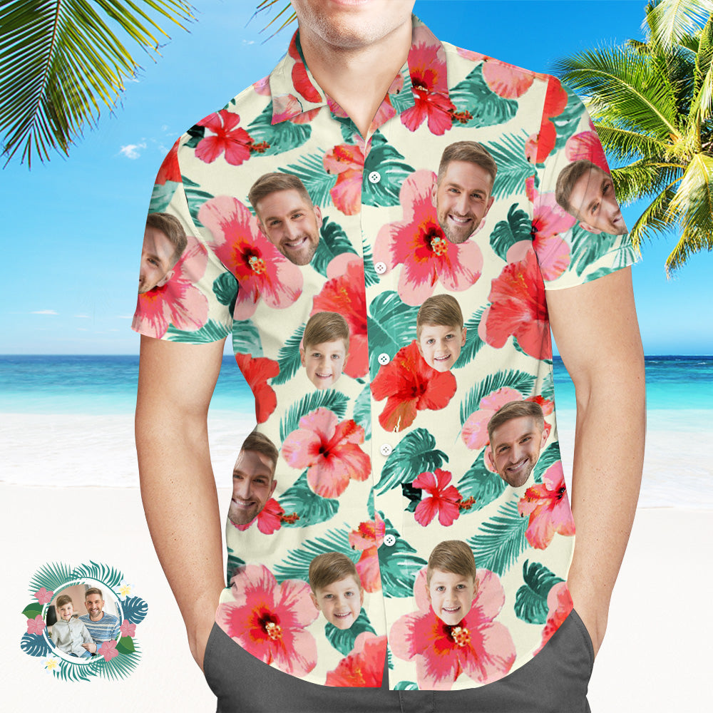 Visage Personnalisé All Over Print Hawaiian Shirt Summer Vibe Chemise Hawaïenne Personnalisée-MyHawaiianShirtsFR