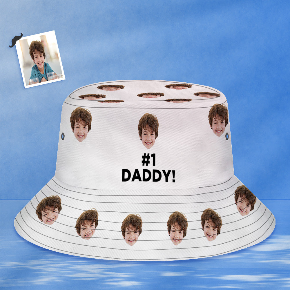 Chapeau Seau Personnalisé Unisexe Visage Seau Chapeau Personnalisé Large Bord Extérieur Été Casquette Randonnée Plage Sport Chapeaux #1 Papa-MyHawaiianShirtsFR