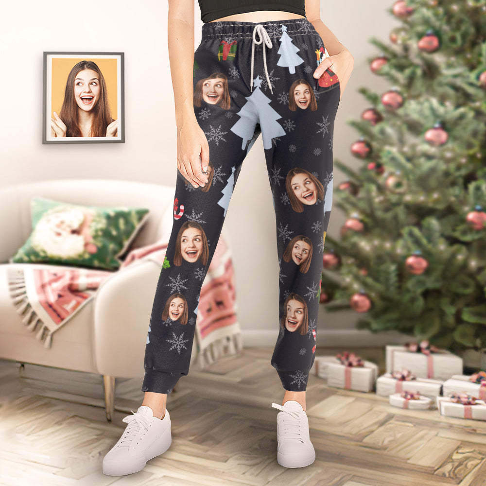 Pantalon De Survêtement De Noël Avec Visage Personnalisé Pantalon De Jogging Unisexe Personnalisé Cadeau De Noël Drôle-MyHawaiianShirtsFR