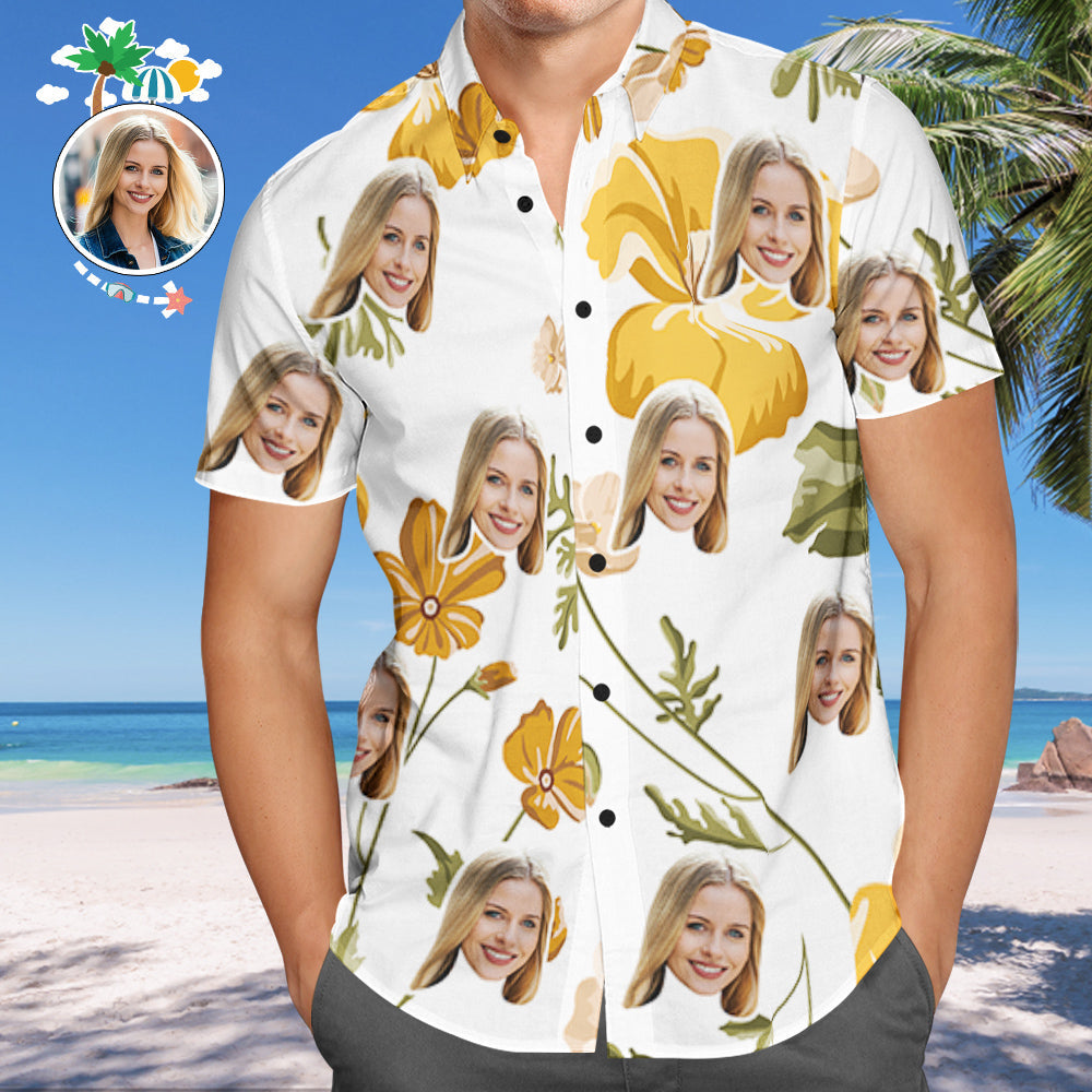 Chemise PersonnaliséeChemises hawaïennes personnalisées Chemise de plage tropicale Chemise florale à la mode Cadeau pour hommes-MyHawaiianShirtsFR