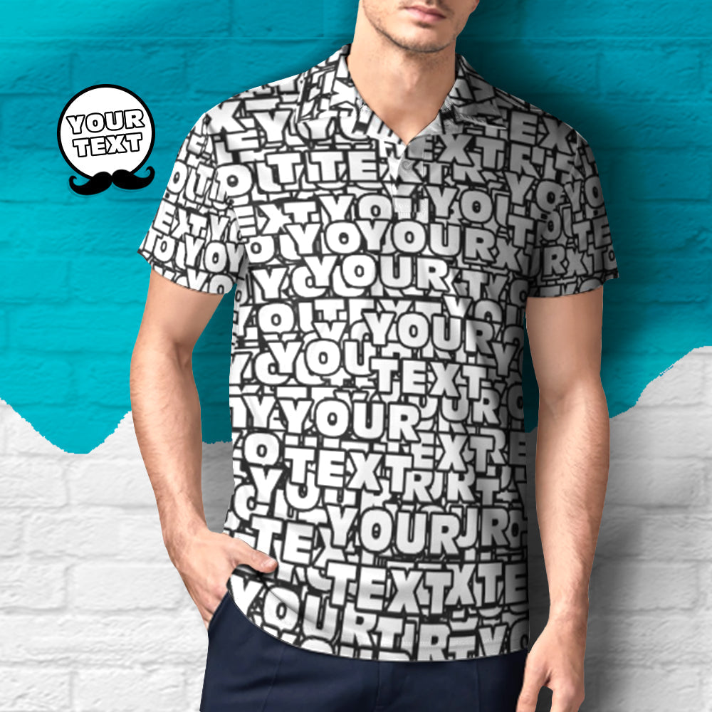 Polo avec texte personnalisé Polo avec mots personnalisés-MyHawaiianShirtsFR