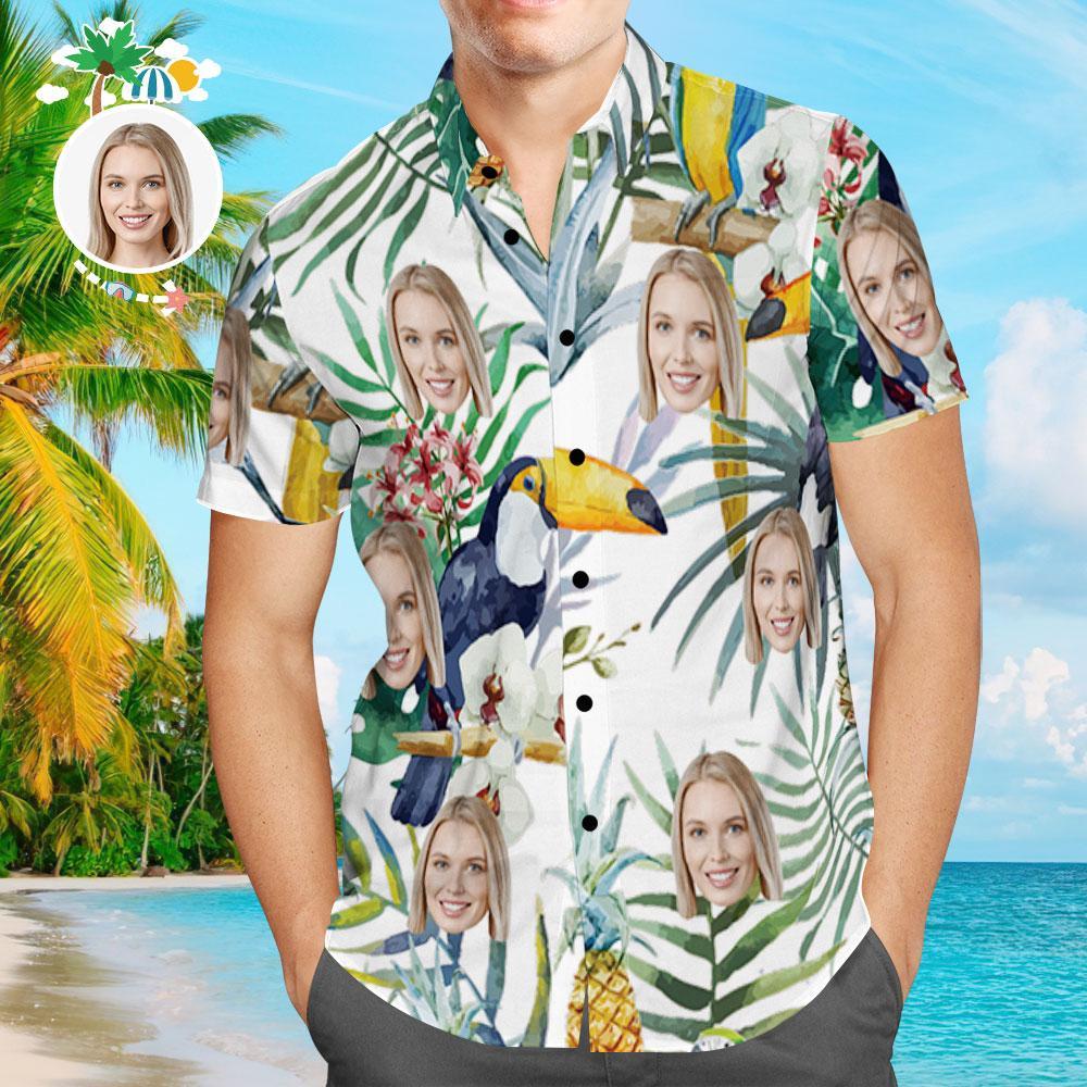 Chemise PersonnaliséeChemises hawaïennes personnalisées Chemise de plage Aloha à motif d'oiseau amusant pour hommes-MyHawaiianShirtsFR