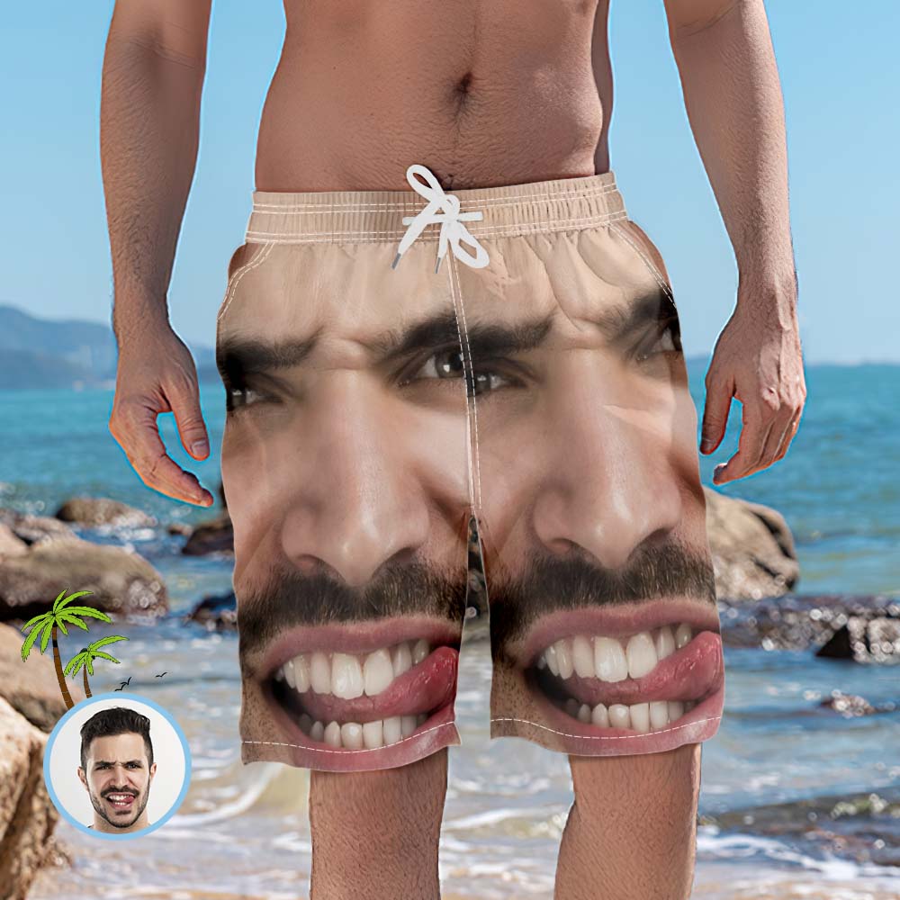 Maillot De Bain Pour Homme Avec Photo De Visage Personnalisé-MyHawaiianShirtsFR