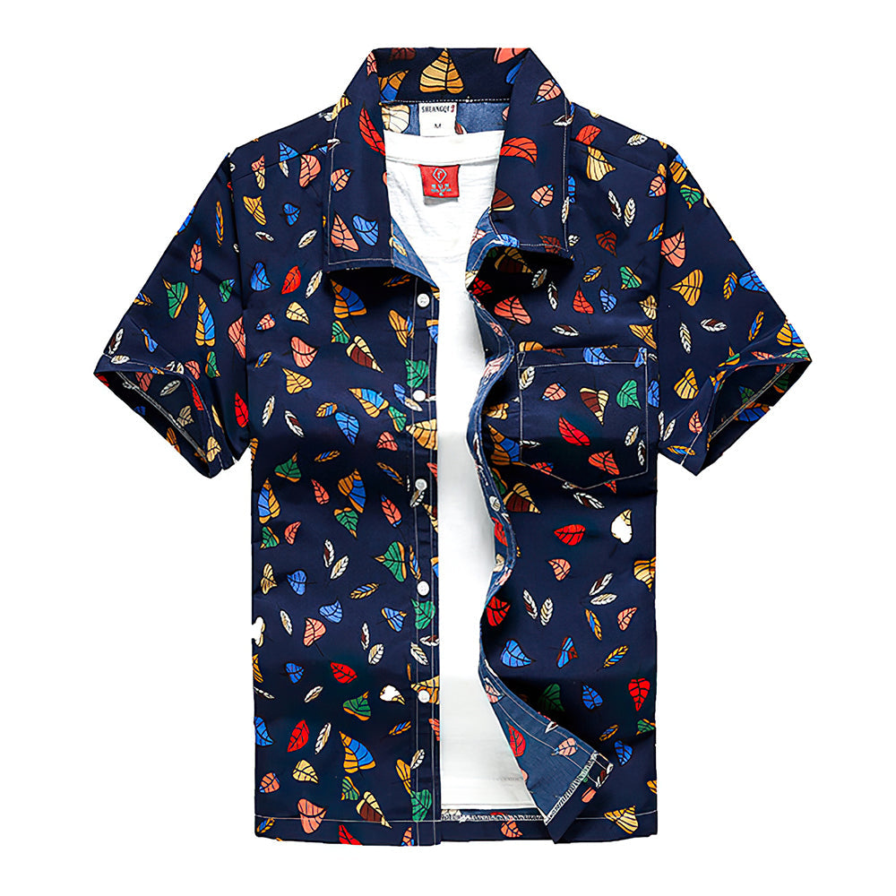 Hawaii Hemden Blätter Design Aloha Strand Hemden für Männer-MyHawaiianShirtsDE