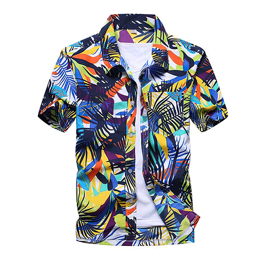 Hawaiihemd Print Bunt Cool Aloha Strand Shirts für Männer-MyHawaiianShirtsDE