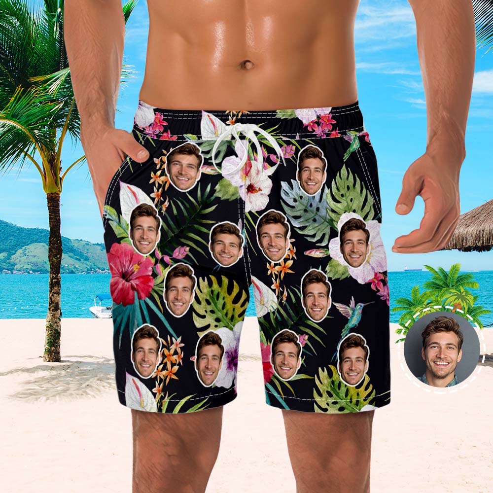 Custom Face Beach Trunks Für Herren Mit Foto-shorts Mit Allover-print – Streetstyle-MyHawaiianShirtsDE