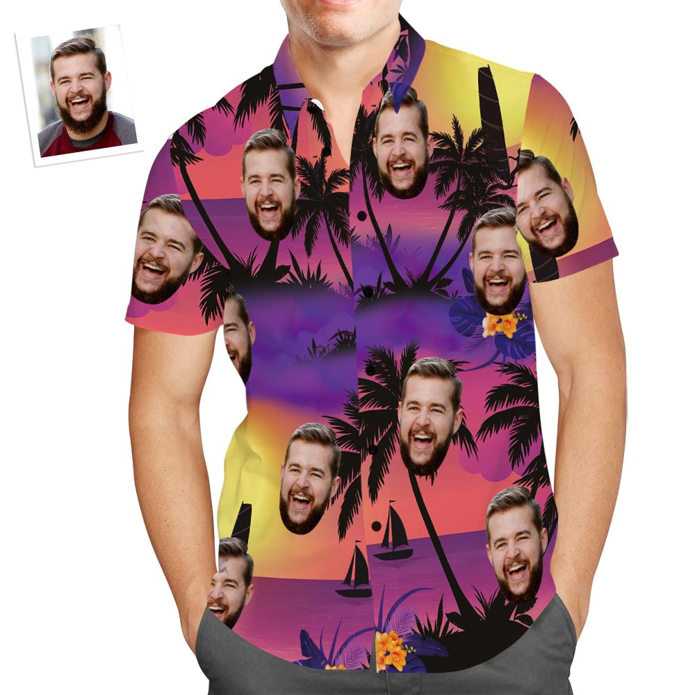 Hawaiihemd mit Gesicht Benutzerdefinierte Gesicht Hawaii-Hemd Tropical Aloha Beach Shirt Geschenk für Männer-MyHawaiianShirtsDE