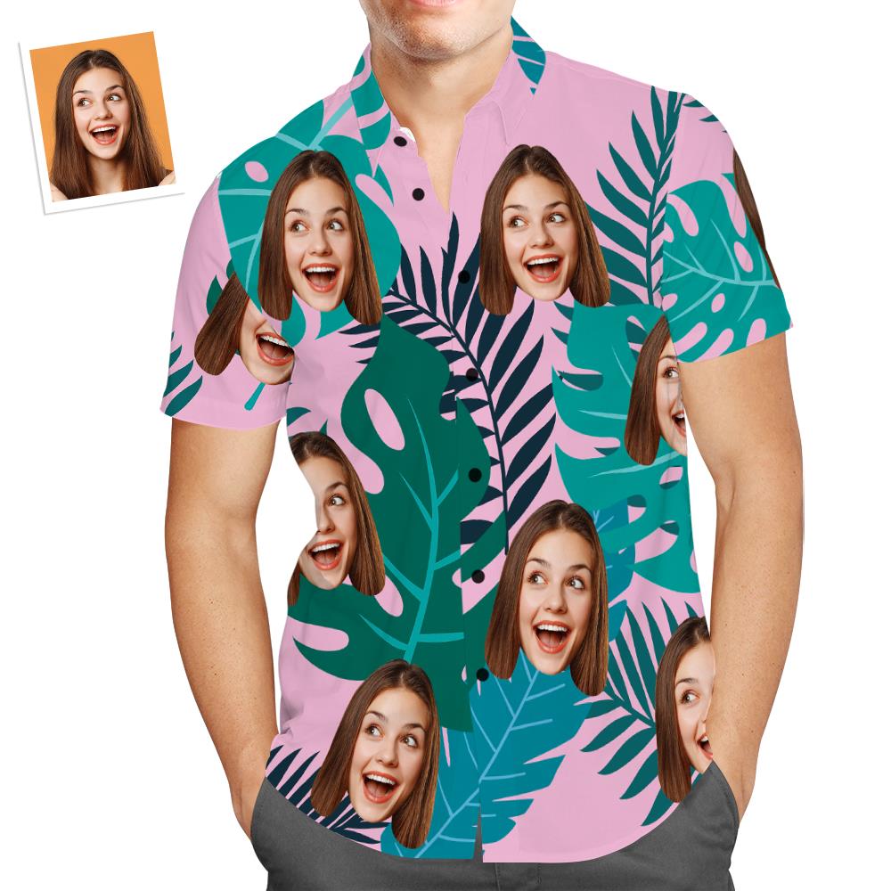Hawaiihemd mit Gesicht Benutzerdefinierte Gesicht Hawaii-Hemd Palm Tree Shirts Tropical Beach Shirts für Männer-MyHawaiianShirtsDE