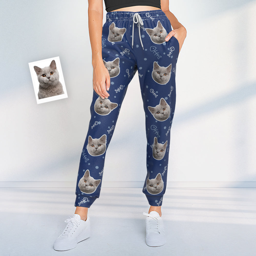 Benutzerdefinierte Katze Gesicht Jogginghose Unisex Jogger Geschenk Für Tierliebhaber-MyHawaiianShirtsDE