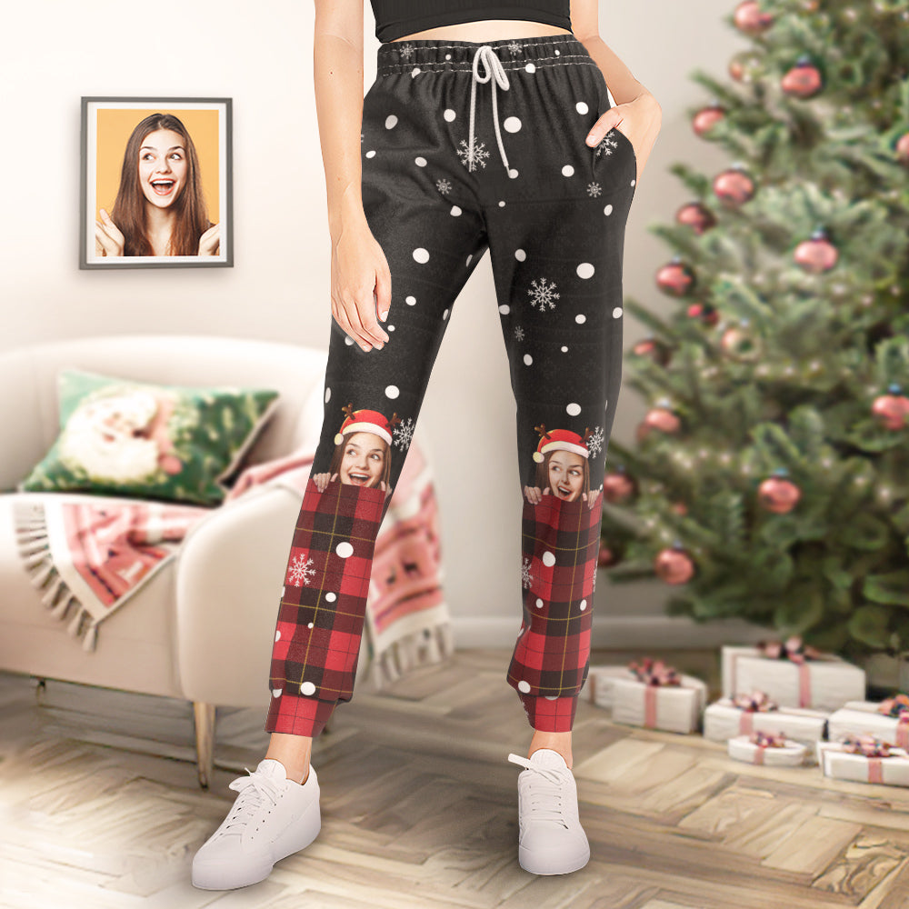 Benutzerdefiniertes Gesicht Weihnachtsstil Jogginghose Personalisierte Unisex Jogger Lustiges Weihnachtsgeschenk-MyHawaiianShirtsDE