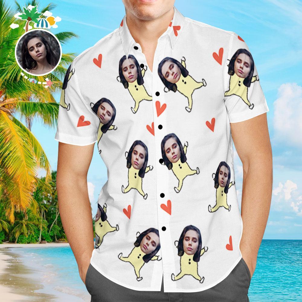 Hawaiihemd mit Gesicht Benutzerdefinierte Hawaiihemd Cute Body Design Aloha Beach Shirt für Männer-MyHawaiianShirtsDE