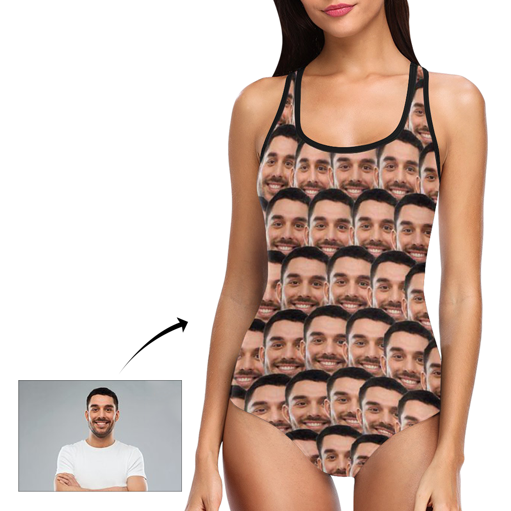 Custom Face Swimwear Damen Foto Slip ein Stück Badeanzug - Mash-MyHawaiianShirtsDE