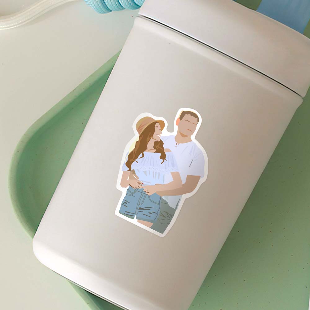 Personalized Stickers 28 Pack Custom Art Portrait Stickers for Water Bottles Notebook Laptop