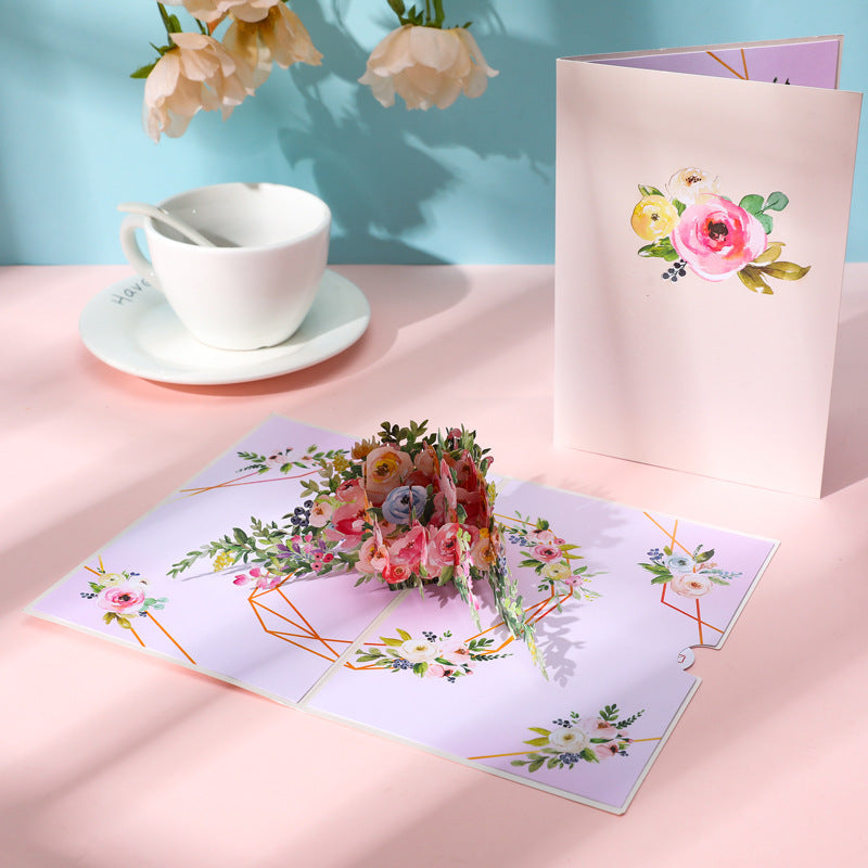 Fashion 3D Three-dimensional Greeting Card Mother's Day Gifts