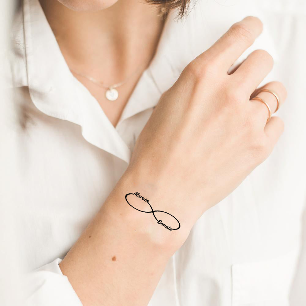 Custom Infinity Tattoos Personalized Text Temporary Tattoos Stickers