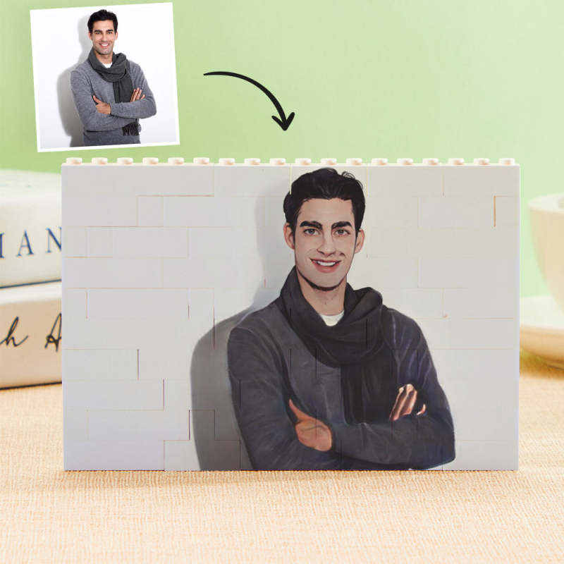 Monday Blocks Frame Personalised Building Brick Custom Horizontal Cartoon Photo Block Fram