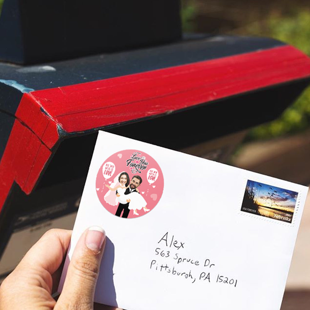 Custom Face Stickers -Wedding (3.3 in. diameter)