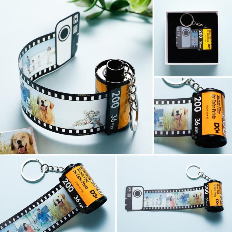 Custom Photo Film Roll Keychain With Text Memory Camera Keychain