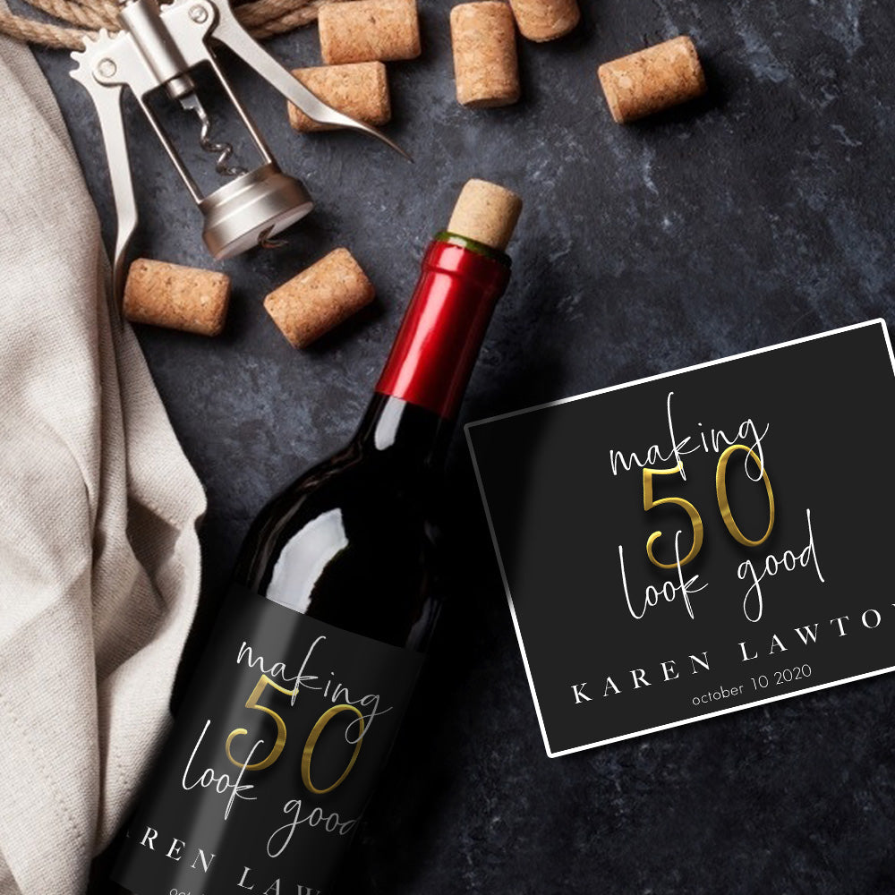 Custom Labels | Birthday Labels for all Ages Gifts Wine Stickers Personalized Any Age