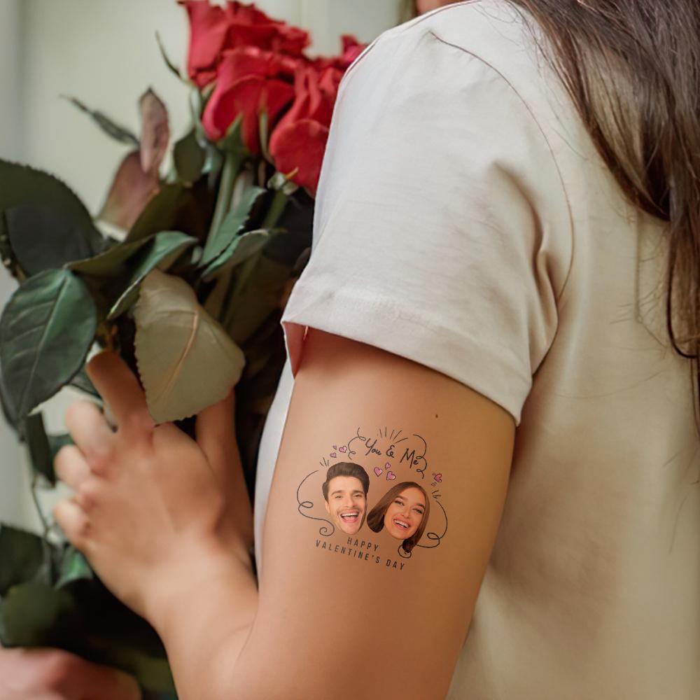 Custom Cute Couple Photo Tattoo Stickers