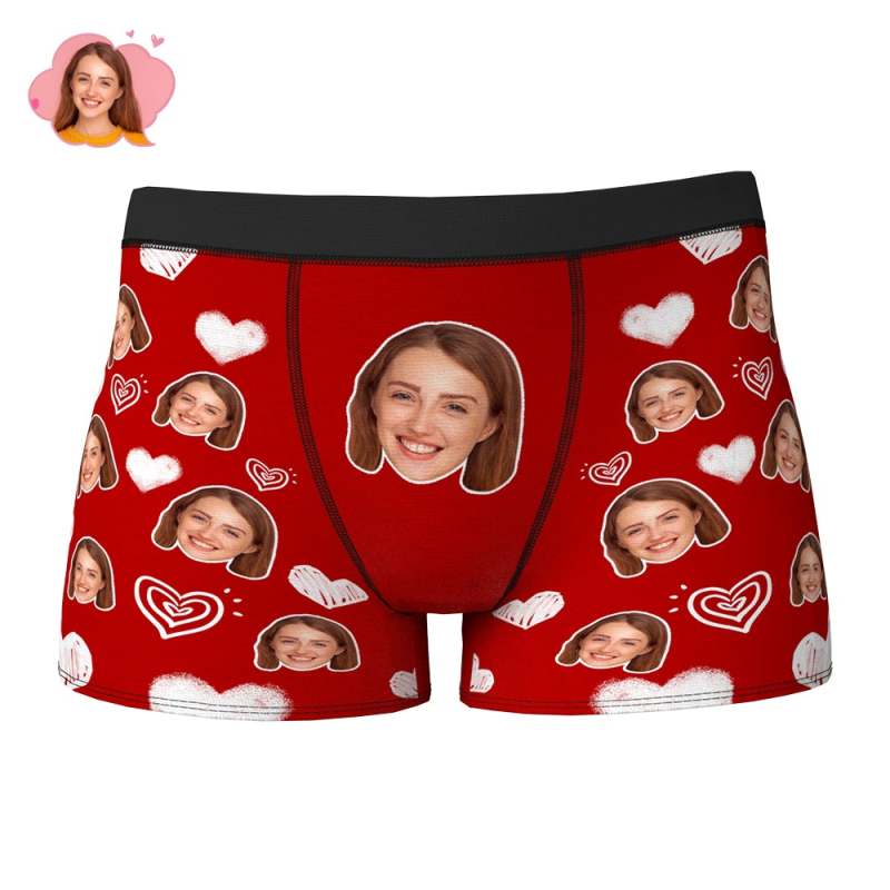 Gifts for Him Custom Face Underwear 3D Online Preview Heart Boxer Brie -  MyCustomTireCover