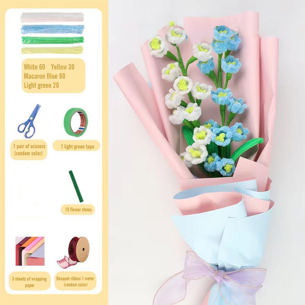 DIY Pipe Cleaner Flowers Bouquet Handmade Twist Stick Bouquet Gift for Lover -