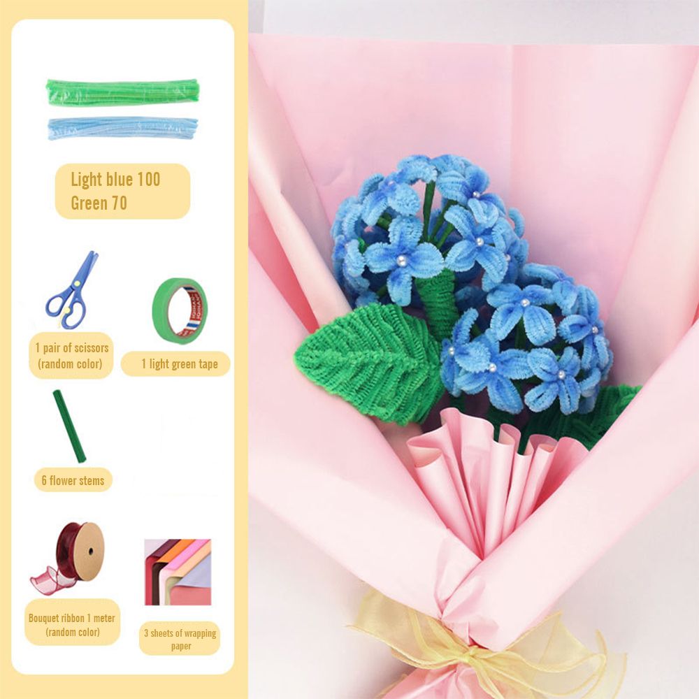 DIY Pipe Cleaner Flowers Bouquet Handmade Twist Stick Bouquet Gift for Lover -