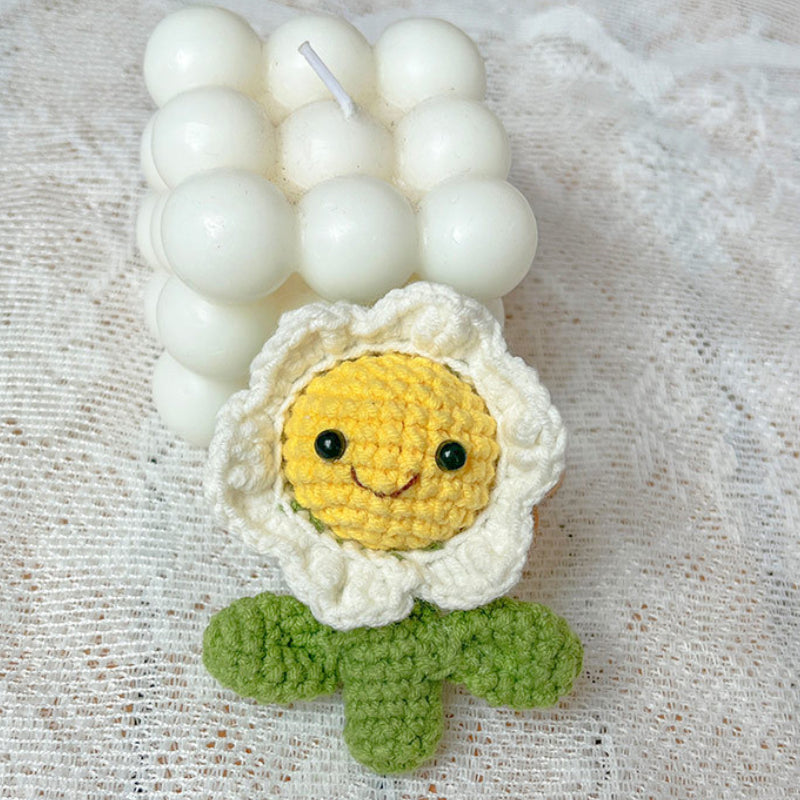 Crochet Flower Keychain Creative Cactus Knitted Keychain Gift for Her -
