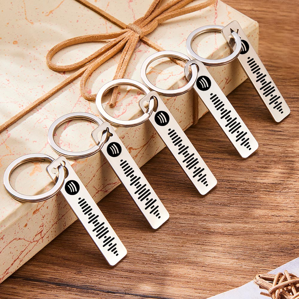 Personalized Music Scannable Code Keyring Custom Spotify Keychain