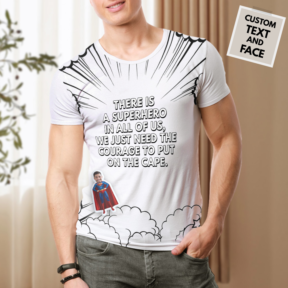 Personalized T-shirt with Removable Custom Face Minime Pillow Superhero Plush Doll