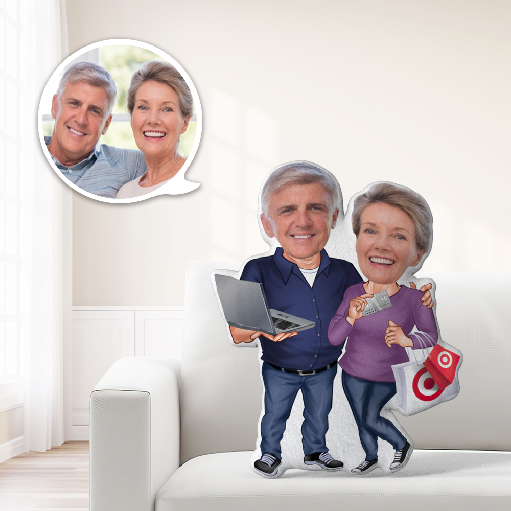 Custom MiniMe Pillow Couple Gifts Personalised Couple Pillow Unique Photo Pillow Retired Life Pillow