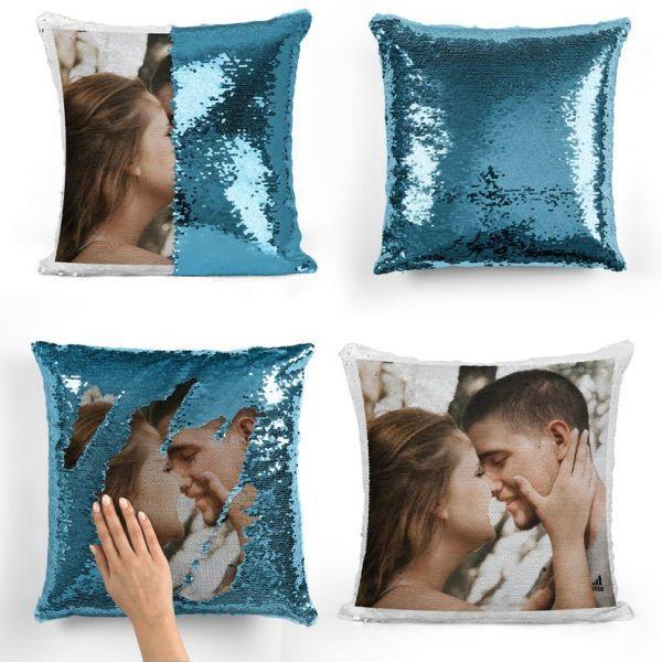 Face on sequin on sale pillow